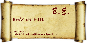Bréda Edit névjegykártya